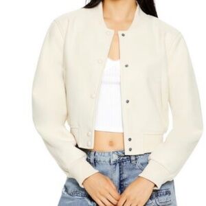 Stradivarius Tailored Bomber Jacket in Neutral Felt